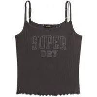 Superdry Femme Caraco en Pointelle à Motif Athletic Essentials Noir Taille: 38-40