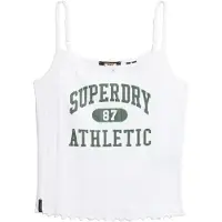 Superdry Femme Caraco en Pointelle à Motif Athletic Essentials Blanc Taille: 38-40
