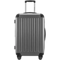 Hauptstadtkoffer Spree - Valise à roulettes 65 cm avec extension, valise rigide, valise enregistrée 20 kg 4 roulettes, valise rigide TSA, 74 L, argent