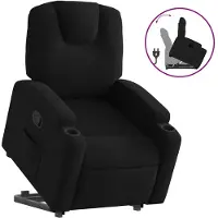 vidaXL Fauteuil relax avec releveur Noir Tissu