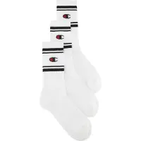 Champion Unisexe, Chaussettes, Crew-Socken, 3 Paar, Blanc, (Lot de 3, 39 - 42)