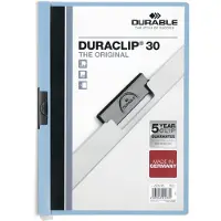 Durable Chemise à clip DURACLIP , plastique, format A4, 25 pièces, bleu clair