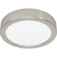 Eglo Lumière LED de plafond Fueva 6 rond - acier inoxydable - Ø 16,6 cm