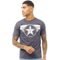 Marvel Tee-Shirt Logo Homme Bleu Marine Chiné