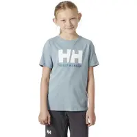Helly Hansen Logo Jr Short Sleeve T-shirt Bleu,Gris 14 Years Enfants