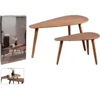 H&S Decoration | Set de deux tables d'appoint - 80 x 40, 60 x 30 cm
