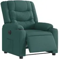 vidaXL Fauteuil relax électrique vert foncé Tissu