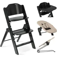 Deryan Odin Luxe Chaise Haute Évolutive Pliable - Chaise Bébé - Noir/Nougat