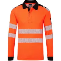 Portwest Polo Ml Pw3 Hvo Modaflame Fr - Taille M - Orange/noir -