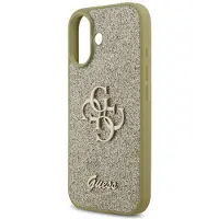 GUESS Coque 4G Metal Logo Glitter Apple iPhone 17 - Doré