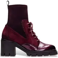 Hispanitas pour femme. HI254281 Bottines en cuir bordeaux Zurich Rock (37), 5 à 8 cm, Fermeture éclair, Casuel