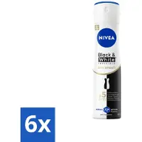 Nivea Déodorant Spray Black & White Soyeux et Lisse 150 ml - Pack avantage - 6 pièces