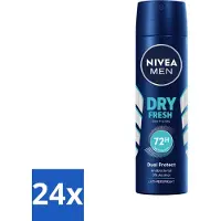 Nivea Déodorant Spray Dry Fresh Men 150 ml - Pack avantage - 24 pièces