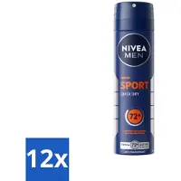 Nivea Déodorant Spray Sport Men 150 ml - Pack avantage - 12 pièces