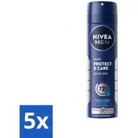 Nivea Déodorant Spray Protect & Care Men 150 ml - Pack avantage - 5 pièces