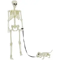 VD Home Furnishing Squelette de décoration Halloween 2 pcs Blanc Polypropylène