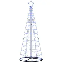 vidaXL Arbre de Noël LED avec 390 LED avec support Bleu 250 cm Fer
