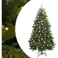 vidaXL Sapin de Noël artificiel avec 300 LED Vert 210 cm PVC et métal