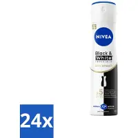 Nivea Déodorant Spray Black & White Soyeux et Lisse 150 ml - Pack avantage - 24 pièces
