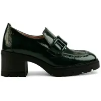 Hispanitas pour femme. HI243604 Mocassins en cuir Green Track (38), 3 à 5 cm, Aucun, Casuel, Fête, Vert, Classique