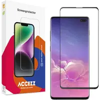 Accezz Protection d'écran en verre trempé Full Cover pour Samsung Galaxy S10 Plus