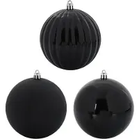 vidaXL Ensemble de Boules de Noël 3 pcs Noir Plastique