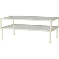 En.casa Table basse 'Lindau' acier avec plateau en verre 100 x 50 x 46 cm blanc crème
