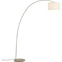 QAZQA Lampadaire arc moderne beige avec abat-jour en teddy - Vinossa