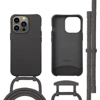 IMoshion Coque arrière Color avec cordon amovible et MagSafe pour Apple iPhone 13 Pro - Black Coffee