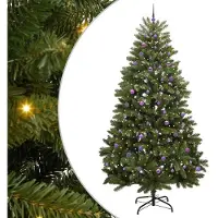 vidaXL Sapin de Noël artificiel avec 300 LED Vert 270 cm PVC et métal