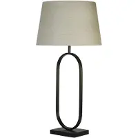 Searchlight Lampe de table Modish Noir avec teinte crème