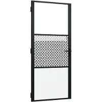 vidaXL : Porte en verre, 93 x 3,5 x 201,5 cm, aluminium, noire