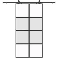 vidaXL Porte coulissante avec ferrure noire 102,5x205 cm verre trempé