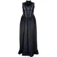 Sinister Robe longue Gothic de - Robe Longue Gothique - S - XXL - pour Femme - noir/lilas - Taille L