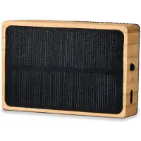 Mikamax Solar Bamboo Speaker, Enceinte Bluetooth, Marron