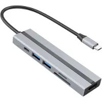 Nuvance - Hub USB C 3.0 - 6 ports - Répartiteur USB - USB C vers HDMI - Hub USB 3.0 - Station d'accueil Ordinateur portable - Lecteur de carte Micro SD - HDMI 4K