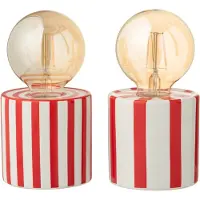 J-Line Lampada 9x9x17 cm Rosso/Bianco Modello Assortito
