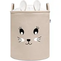 Pce Panier de rangement pliable pour jouets avec cordon, 63L, Lapin,