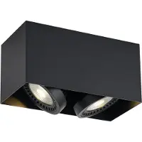 QAZQA Spot apparent moderne noir avec LED à intensité variable incluse 2 lumières - Dionysos