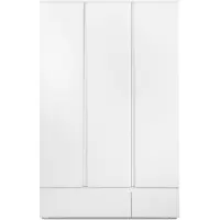Die Möbelfundgrube Armoire 3 portes 2 tiroirs blanc- L120 x H191 x P55 cm