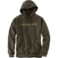 Carhartt Signature Logo, sweat à capuche ,Gris/Marron Clair (Go5) ,S