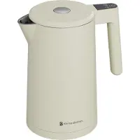 Kitchenbrothers Bouilloire - 1.7L - Avec contrôle de la température - Électrique - Fonction maintien au chaud - Affichage - Double paroi - Cool-touch - 2200W - Beige