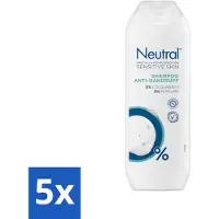 Neutral Shampooing neutre - Peau sensible - Antipelliculaire - 0% colorant et parfum - 250 ml - Pack avantage - 5 pièces