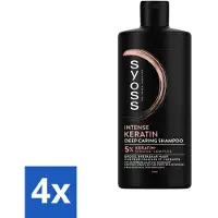 Syoss - Kératine - Shampooing - Coiffage longue durée - 440ml - Pack avantage - 4 pièces