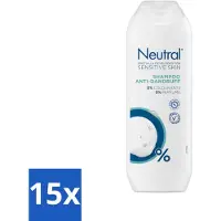 Neutral Shampooing neutre - Peau sensible - Antipelliculaire - 0% colorant et parfum - 250 ml - Pack avantage - 15 pièces