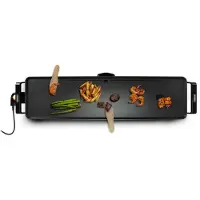 Bourgini Plaque de cuisson Grill XXL - Plaque de cuisson - Appareil à griller - 90 x 24 cm - Teppanyaki - 8 à 10 personnes - Revêtement antiadhésif - 2200 W