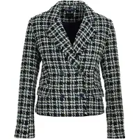MADELEINE Blazer bleu fumé / noir / blanc cassé