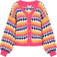 Mymo Cardigan bleu / violet / orange / rose