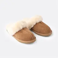 True North Pantoufles Femme en Peau de Mouton Marron