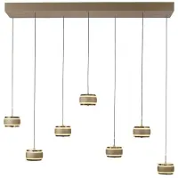 Paul Neuhaus Lampe pendante de table de salle à manger de 7L Pure Falling Rings Bronce